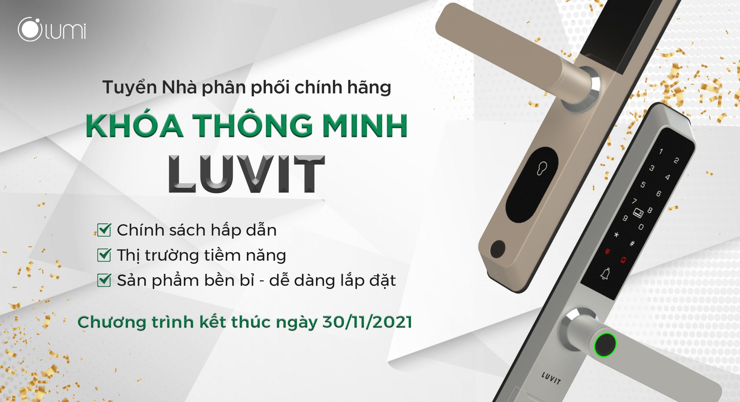 Lumi Việt Nam tìm Nhà phối chính hãng khóa thông minh LUVIT trên toàn quốc