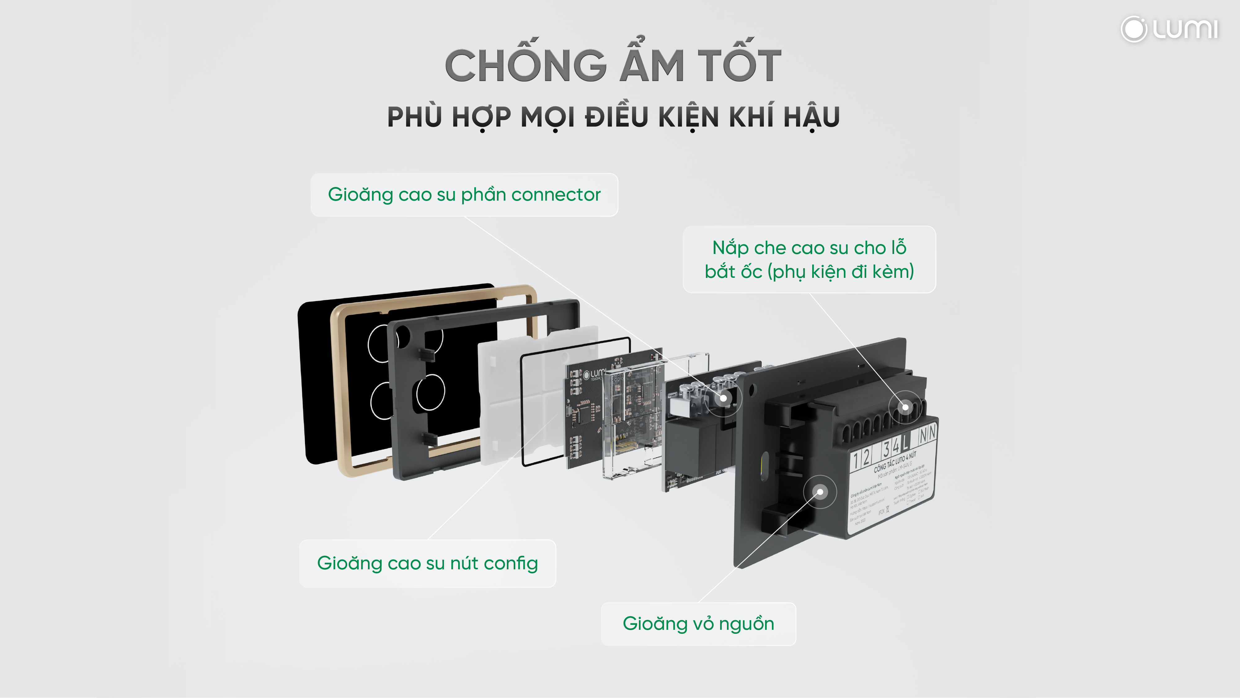 Công tắc LUTO có khả năng chịu ẩm cao