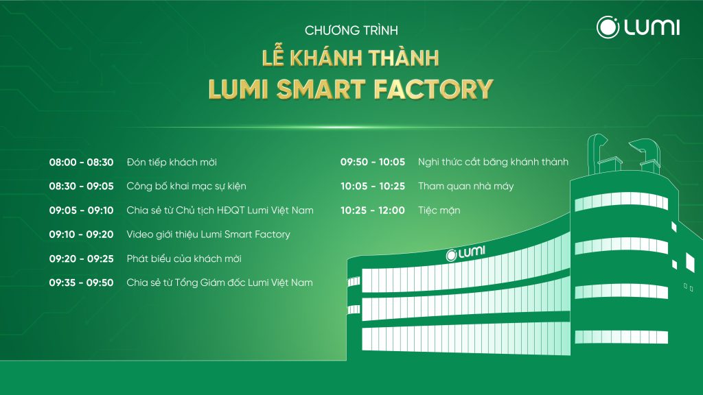 Nội dung chương trình lễ khánh thành Lumi Smart Factory