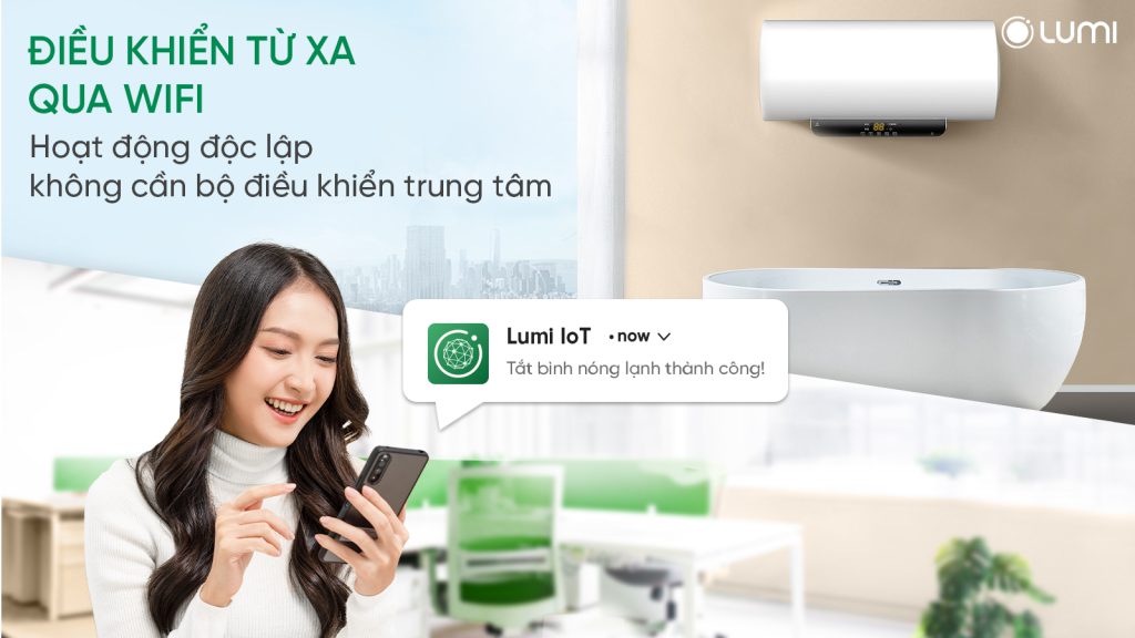 Công tắc bình nóng lạnh Lumi kết nối WiFi, hoạt động độc lập