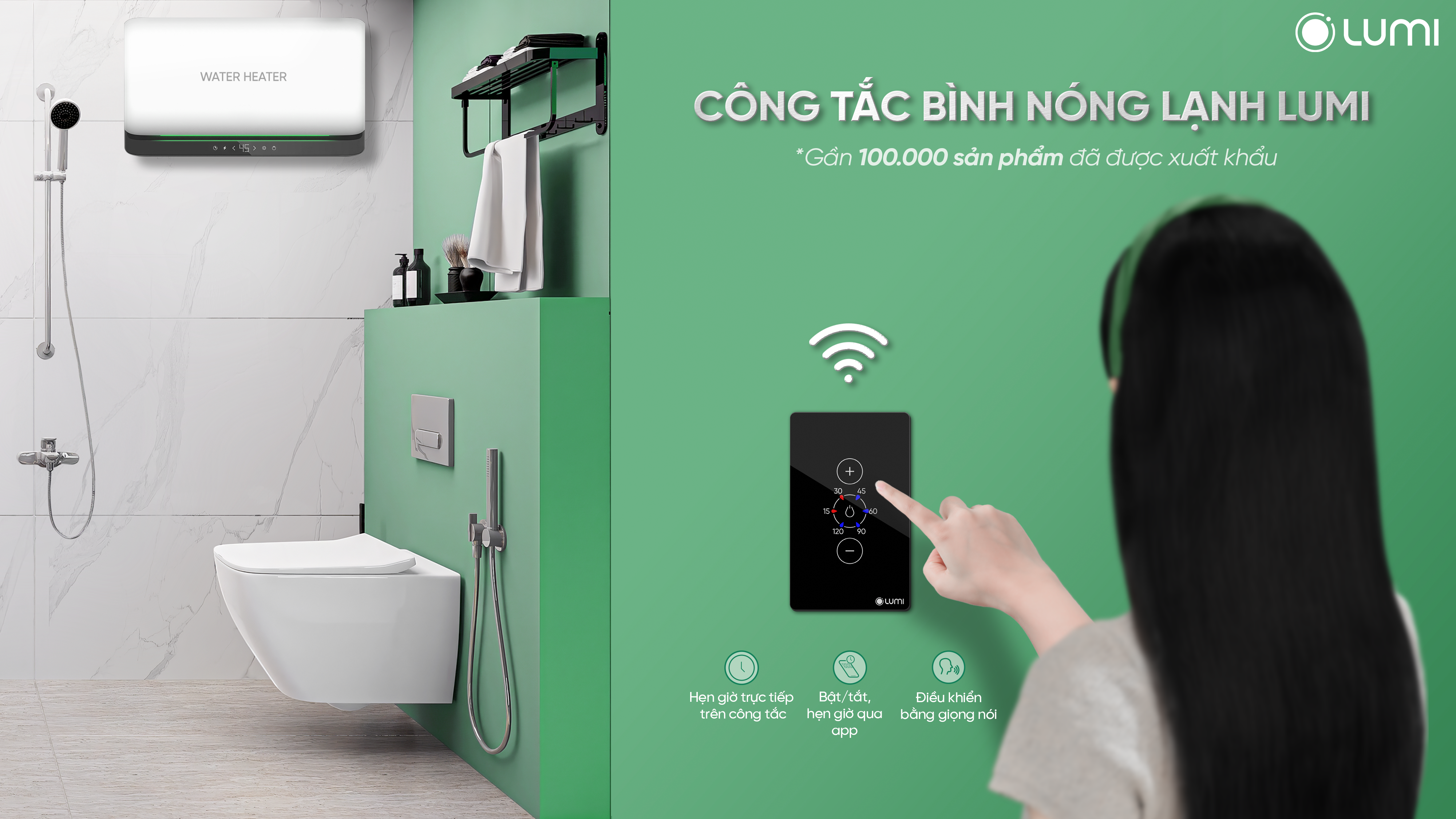 Công tắc bình nóng lạnh Lumi