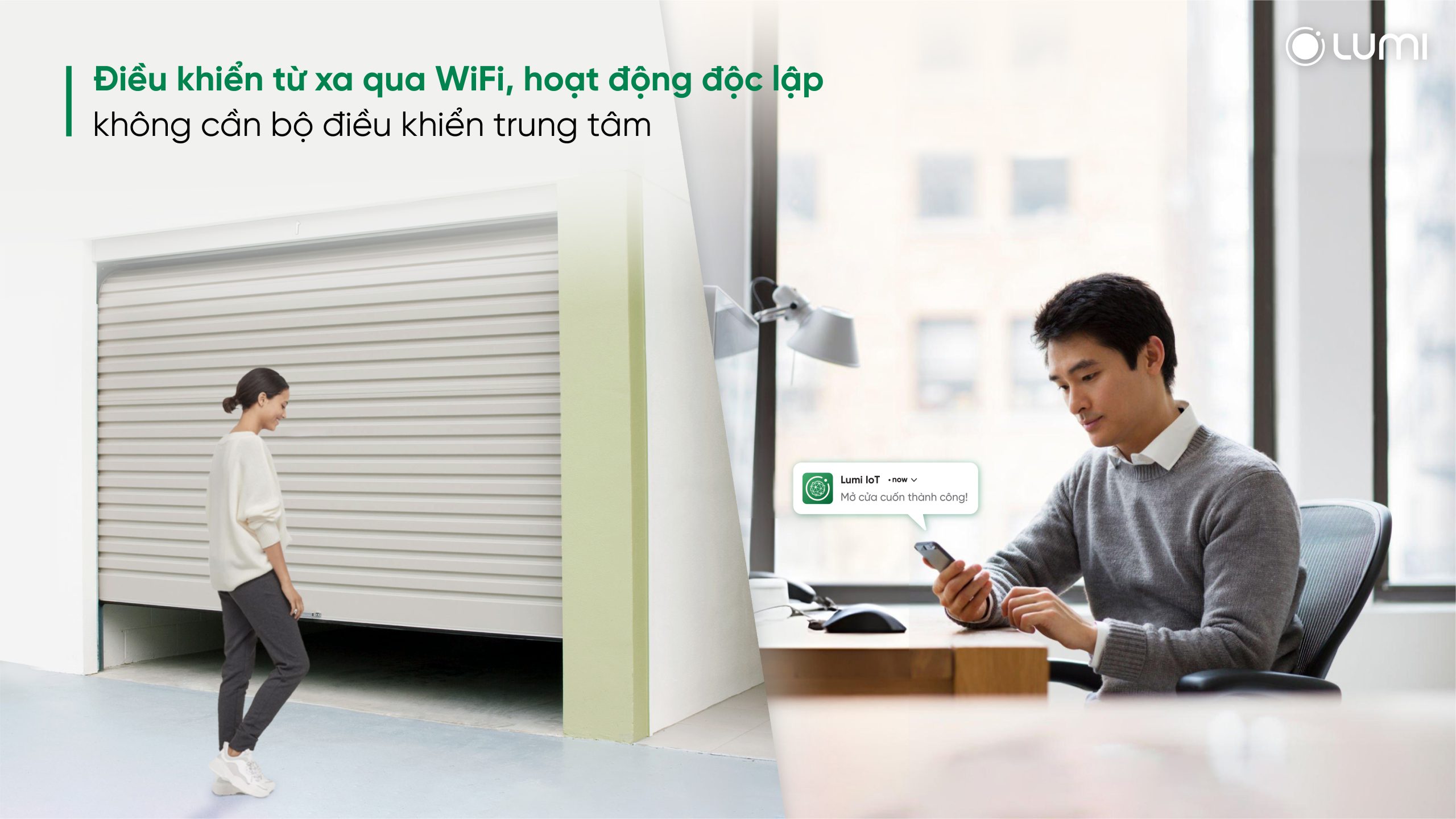 Công tắc cửa cuốn điều khiển dễ dàng thông qua Wifi