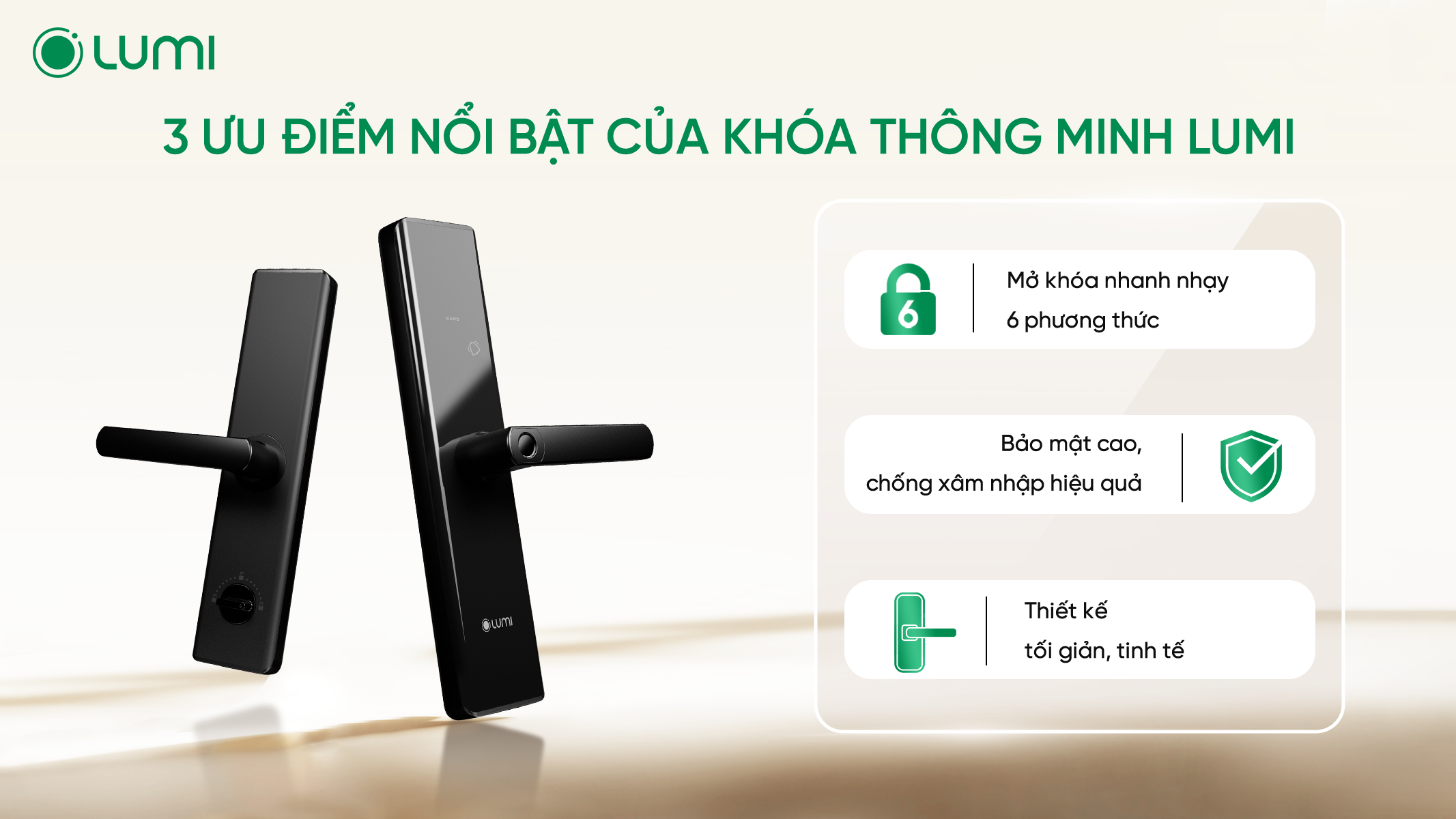 Khóa thông minh Lumi - Nhanh nhạy tối đa - Gia tăng bảo mật