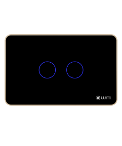 Công tắc thông minh chữ nhật 2 nút màu đen