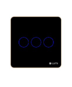 Công tắc thông minh Luto 3 nút màu đen vuông