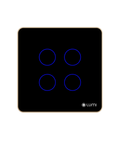 Công tắc thông minh Luto vuông 4 nút màu đen