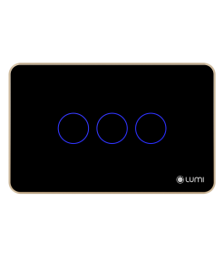 Công tắc thông minh Luto chữ nhật 3 nút màu đen