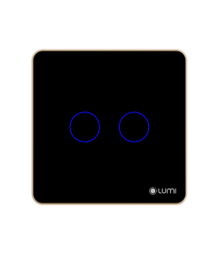 Công tắc thông minh Luto vuông 2 nút màu đen