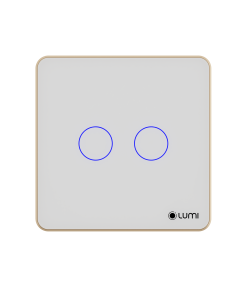 Công tắc thông minh Luto vuông 2 nút màu trắng