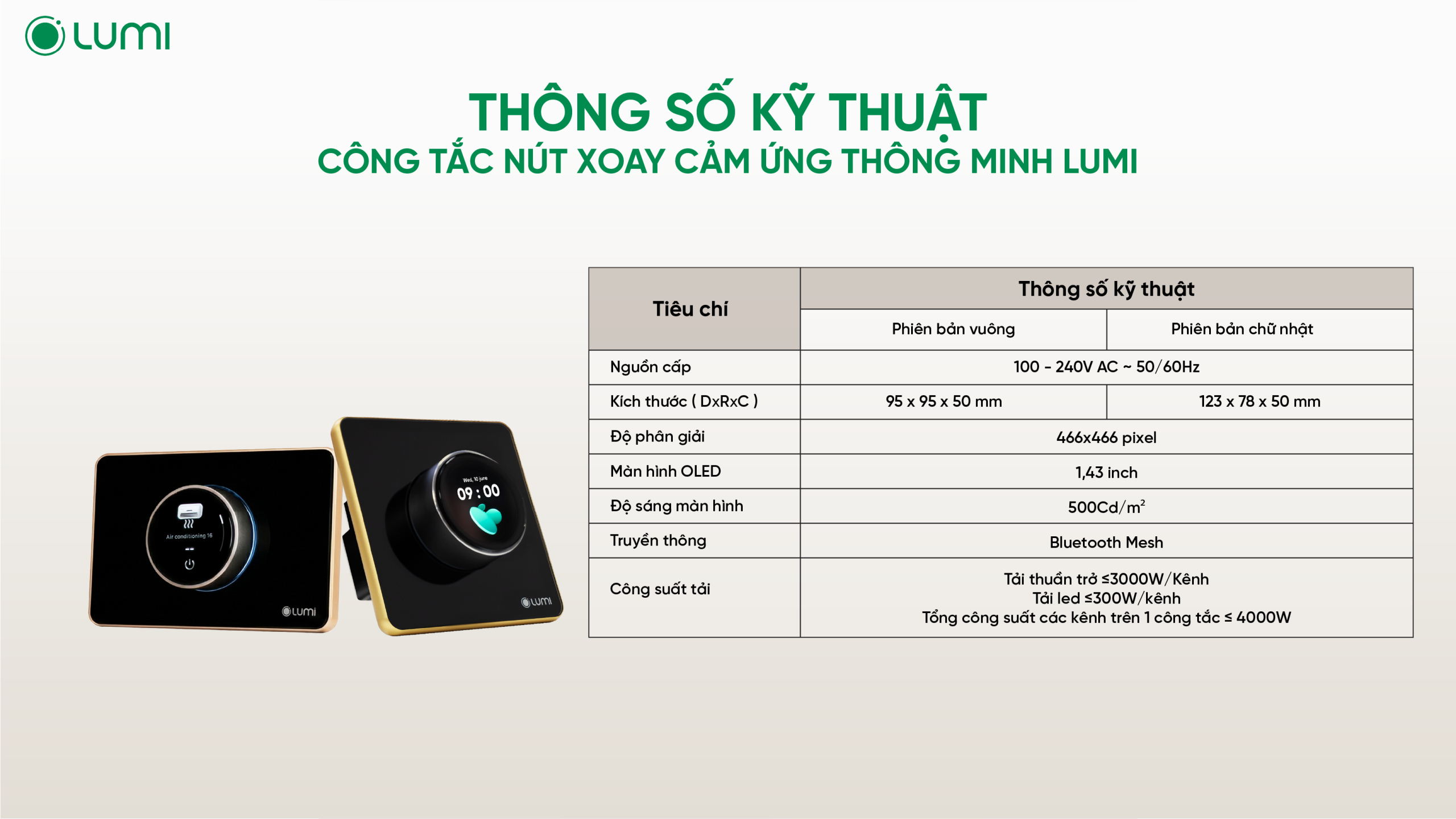 Công tắc nút xoay cảm ứng thông minh Lumi