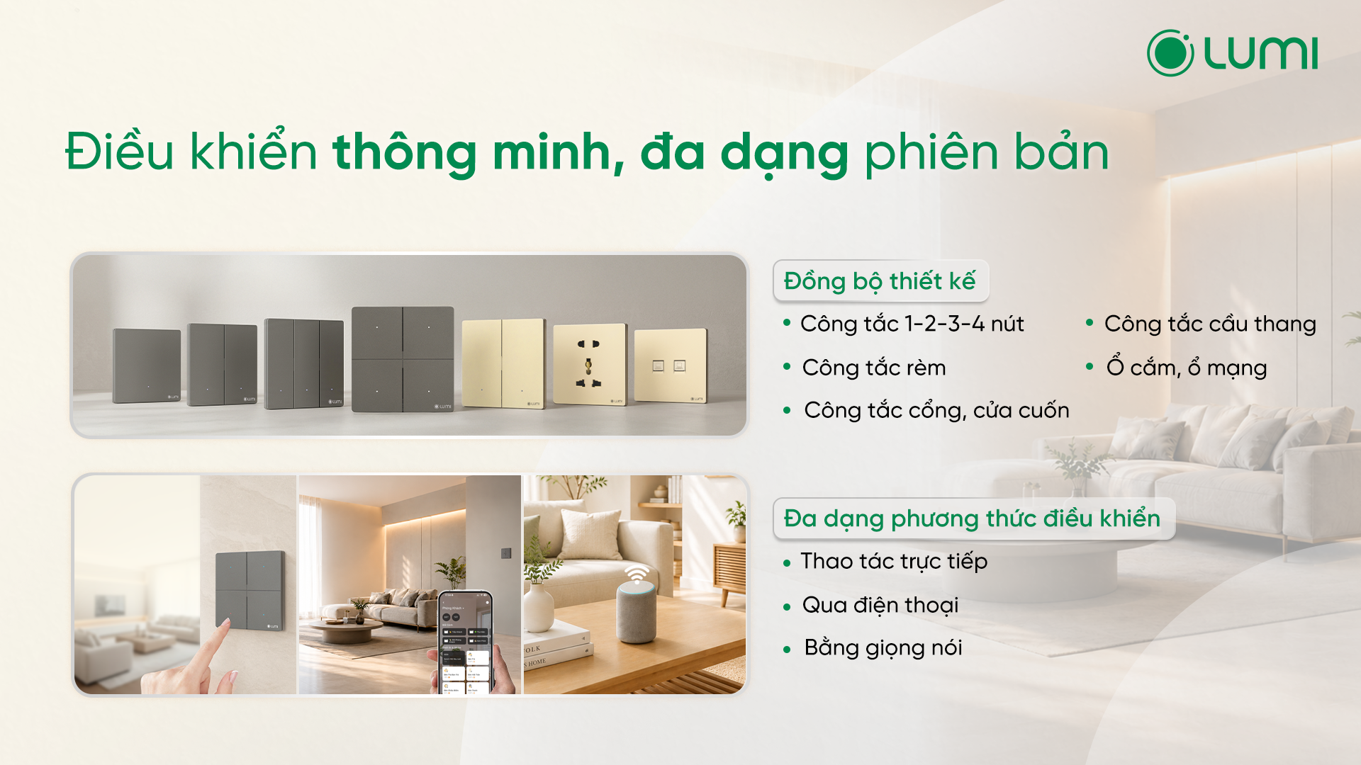 Lumes - Điều khiển thông minh, đa dạng phiên bản