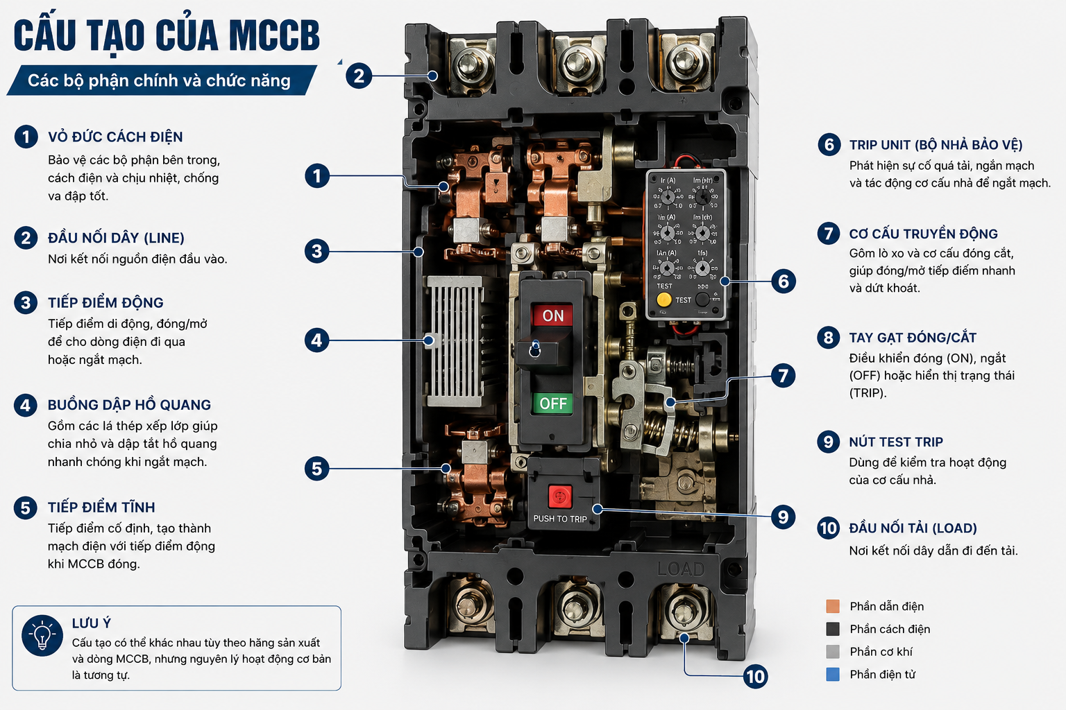 Cấu tạo của MCCB 