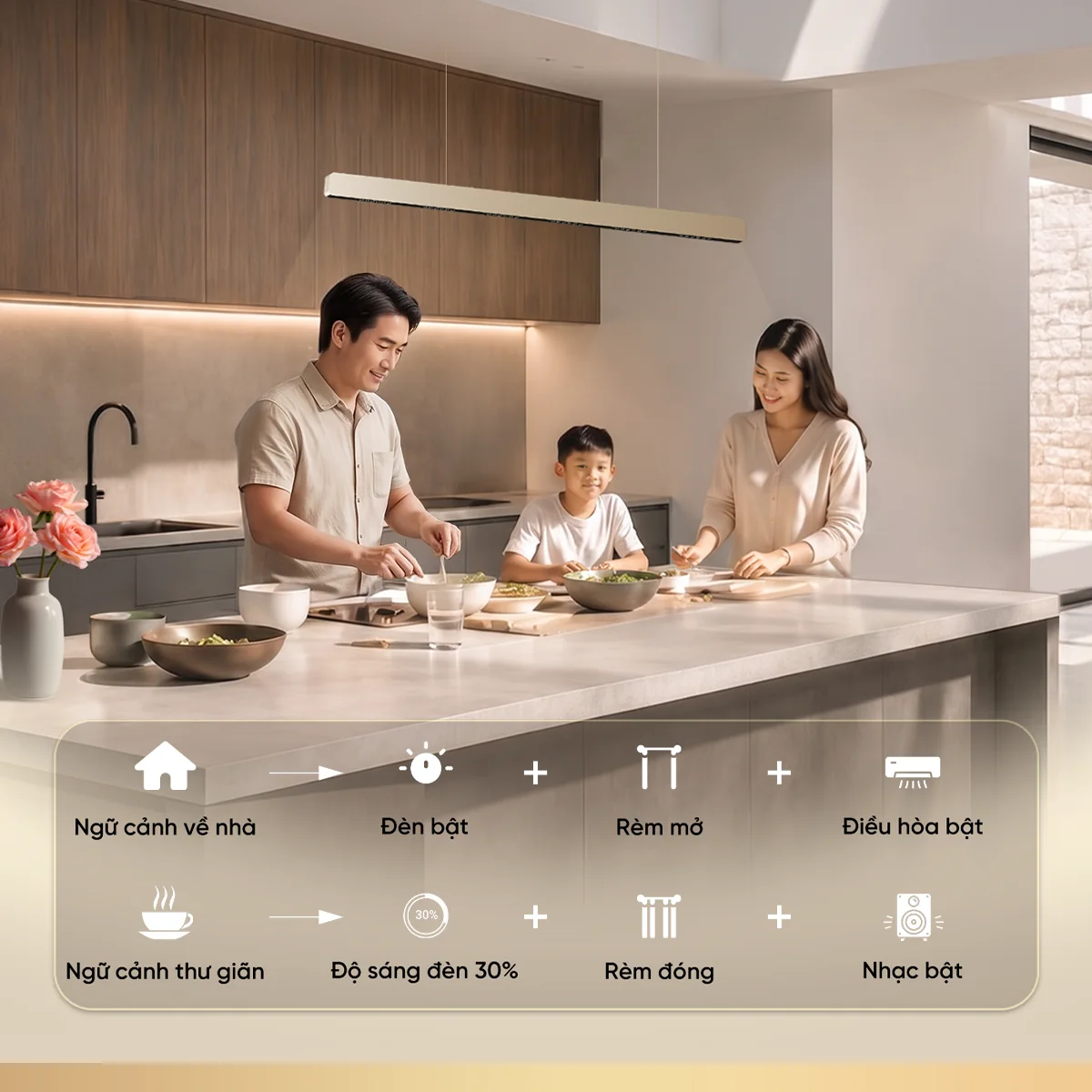 Người dùng điều khiển thiết bị qua máy tính bảng