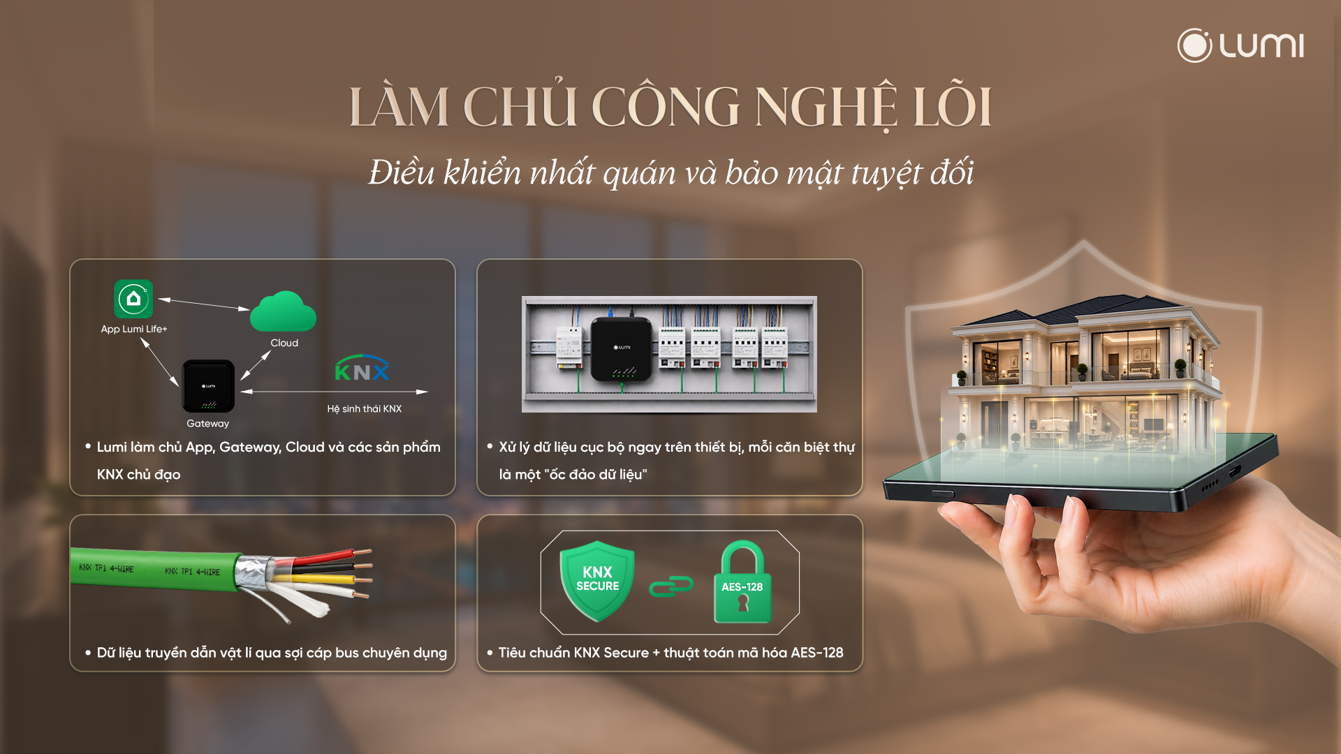 Luka được xây dựng trên nền tảng KNX kết hợp với hệ sinh thái do chính Lumi làm chủ
