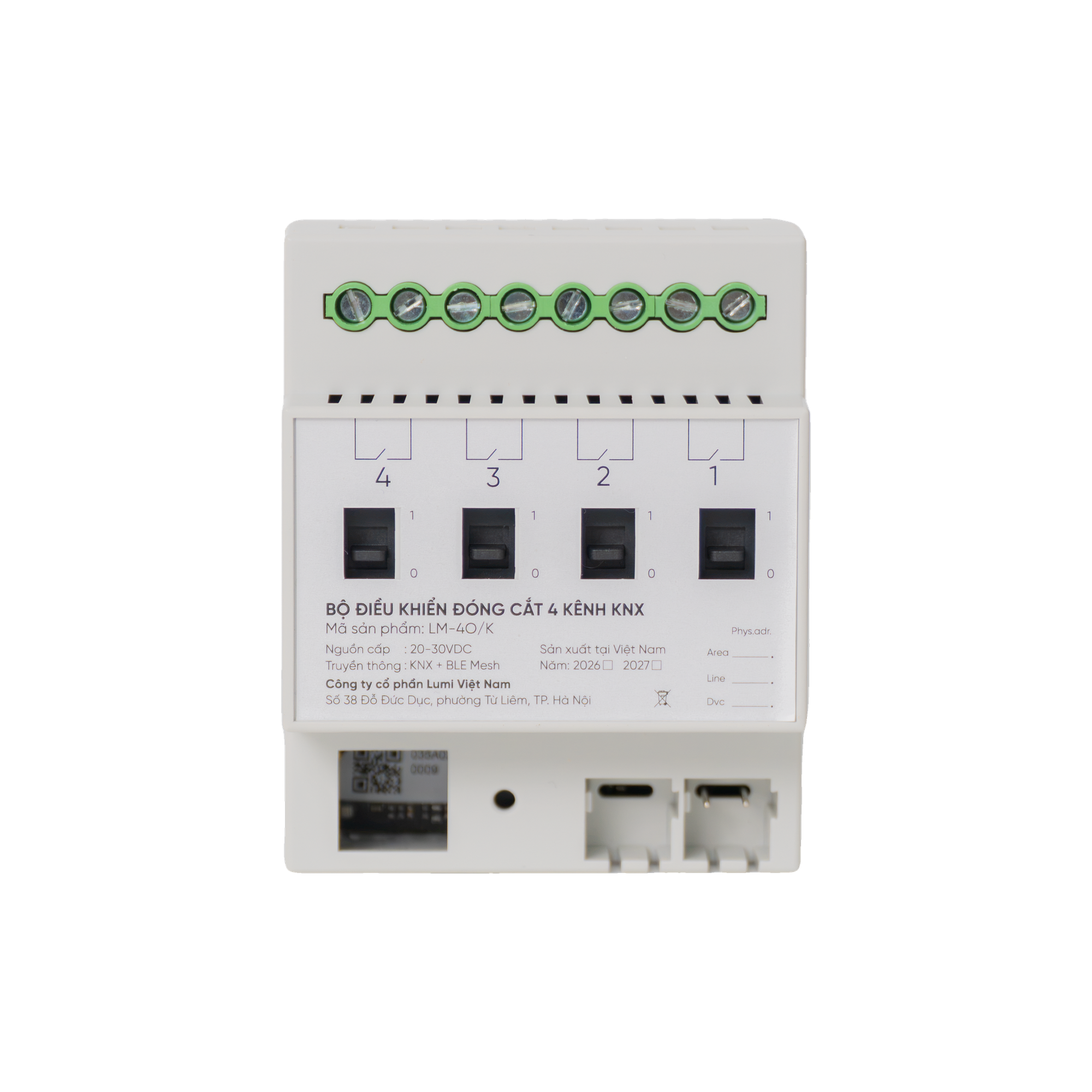 Bộ điều khiển đóng cắt 4 kênh KNX - Ảnh 2